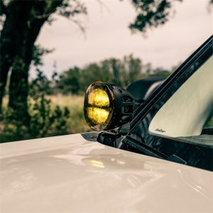Ford Bronco Sport A-Pillar LED Light Mount Kit - Rigid Industries - 360-Series 4 Inch Drive Optic with Amber Backlighting - Black - 2021